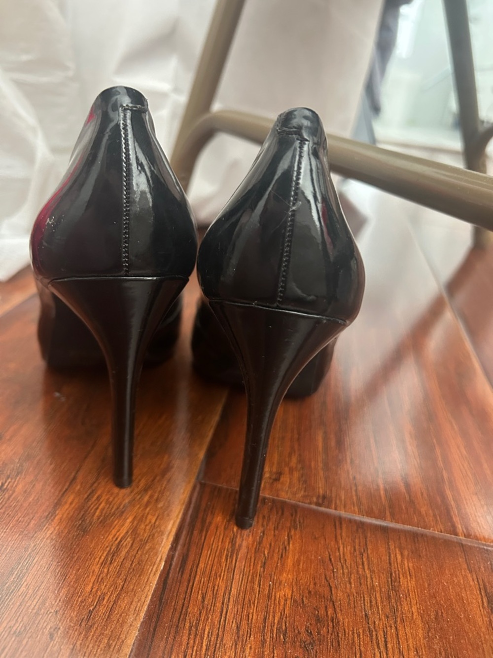 Jessica Simpson Black Patent Peep-Toe Pumps - Picture 3 of 3